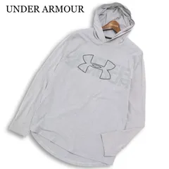 UNDER ARMOUR アンダーアーマー 通年★ ビッグ ロゴ プルオーバー パーカー フーディー Sz.LG メンズ グレー トレーニング