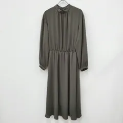 green label relaxing CS ジョーゼット ハイネック ギャザー ワンピース カーキ レディース グリーンレーベルリラクシング【中古】4-0409M◎のサムネイル