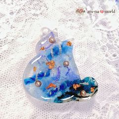 ♡夜の海‪♡ホヌと花火‪♡じゃれねこさん❤リバーシブルうちわ‬‬