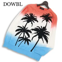 DOWBL ダブル 通年★ グラデーション パームツリー コットン セーター ニット Sz.44 メンズのサムネイル