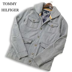 TOMMY HILFIGER エルボーパッチ スウェット ブルゾン グレー - メルカリ