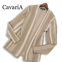 CavariA キャバリア 通年★ ストライプ ニット カーディガン 羽織り ガウン Sz.46 メンズ 日本製のサムネイル