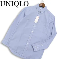 新品 未使用★ UNIQLO ユニクロ 通年★ EFCブロード 長袖 チェック ボタンダウン シャツ Sz.S メンズ