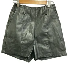 【中古】　clear　ショートパンツ　ハーフパンツ　バックジップ　フェイクレザー　無地　古着　/2262