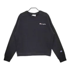 Champion リバースウィーブ 刺繍ロゴ　ホンジュラス製 トレーナー スウェット ブラック レディース チャンピオン【中古】5-0220M∞