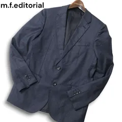 m.f.editorial タカキュー 通年 総裏★ ウール混 ストレッチ チェック テーラード ジャケット Sz.A4 メンズ 紺 ネイビーのサムネイル