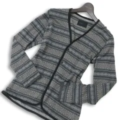 LOUNGE LIZARD ラウンジリザード コットン レーヨン★ ジャガード ニット カーディガン Sz.2 メンズ 日本製のサムネイル