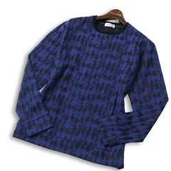 【新品 未使用】 MONSIEUR NICOLE ムッシュ ニコル 通年★ 千鳥 ジャガード 総柄 長袖 カットソーロンTシャツ Sz.48 メンズのサムネイル