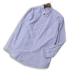 【新品 未使用】 TOPVALU トップバリュ イオン オーガニックコットン 長袖 ストライプ シャツ Sz.2XL メンズ 大きいサイズのサムネイル