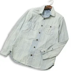 HILFIGER DENIM トミーヒルフィガー 通年 USED加工★ ストライプ インディゴ 長袖 シャツ Sz.S メンズのサムネイル
