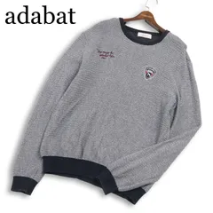 adabat アダバット ゴルフ 通年 ロゴ刺繍★ クルーネック コットン ニット セーター Sz.50　メンズ 日本製 大きいサイズのサムネイル