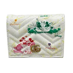 二つ折り財布 GUCCI グッチ ディズニーコラボ GGマーモント カードケースウォレット 616768 ホワイト フラップのサムネイル