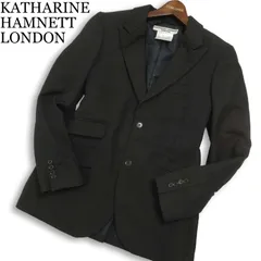 KATHARINE HAMNETT LONDON キャサリン ハムネット 通年 総裏 ウール混★ 2B テーラード ジャケット Sz.S　メンズ 黒 日本製のサムネイル
