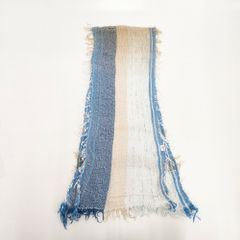 45rインディゴパッチワークストール 45R（45rpm）パッチワーク コットンストール インディゴ R刺繍 ブルー