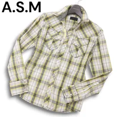 A.S.M アトリエサブ メン 通年 チェック★ 長袖 ウエスタン シャツ Sz.48 メンズ ASMのサムネイル
