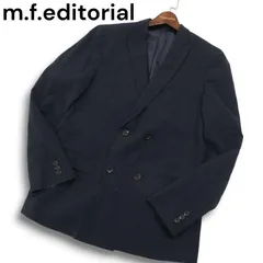 m.f.editorial タカキュー 通年 総裏 Marzotto生地★ ストライプ ダブル テーラード ジャケット Sz.L メンズ 紺 ネイビーのサムネイル