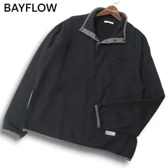 23AW★ BAYFLOW ベイフロー ロゴ★ スタンドカラー スウェット ハーフスナップ プルオーバー トレーナー Sz.4 メンズ 黒のサムネイル