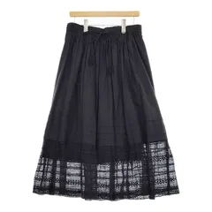 FANAKA インド製 裾レース コットン ロングスカート ブラック レディース ファナカ【中古】5-0529M∞のサムネイル