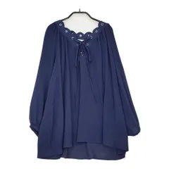 Michael Kors 新品 レースアップ チュニック サイズM ブラウス シャツ ネイビー レディース マイケルコース【中古】5-0509M♪のサムネイル