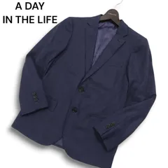 A DAY IN THE LIFE ユナイテッドアローズ 通年 総裏★ タスマニア ウール テーラード ジャケット Sz.44 メンズ ネイビーのサムネイル