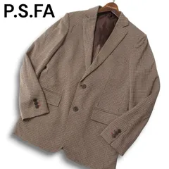 P.S.FA パーフェクトスーツファクトリー 通年 背抜き★ 千鳥柄 アンコン テーラード ジャケット ブレザー Sz.L メンズのサムネイル