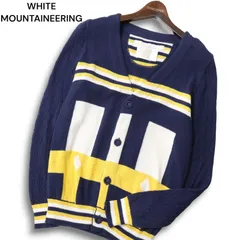 WHITE MOUNTAINEERING ホワイトマウンテニアリング 通年 デザイン柄★ コットン ニット カーディガン Sz.1 メンズ 日本製のサムネイル