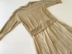 Samansa Mos2 CLC-1106513    スウェット切替レイヤード ワンピース sizeF/ベージュ■◇レディース