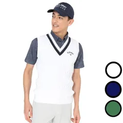 26春夏 キャロウェイ Callaway メンズ ミニケーブル編みVネックニットベスト C26119100 レイヤードスタイル 温度調節 プレッピーのサムネイル