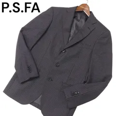 P.S.FA パーフェクトスーツファクトリー 通年 総裏★ チェック テーラード ジャケット Sz.S メンズ 灰 グレーのサムネイル