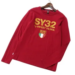 SY32 by SWEET YEARS スウィートイヤーズ 通年 ラメ ロゴ プリント★ 長袖 ロンTシャツ カットソー Sz.M メンズ 日本製のサムネイル