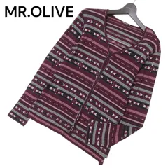 MR.OLIVE ミスターオリーブ 通年★ ネイティブ 総柄 ニット カーディガン 羽織り Sz.M メンズ 日本製のサムネイル