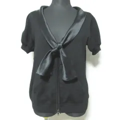 美品 MOSCHINO CHEAP & CHIC モスキーノ チープアンドシック ジップニット セーター サイズ42 ブラック レディース 古着 中古 USEDのサムネイル