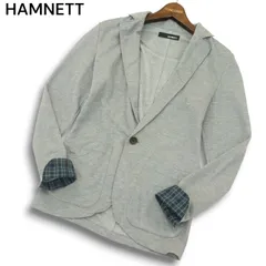 HAMNETT キャサリン ハムネット 通年★ チェック柄使い 1B アンコン テーラード ジャケット Sz.S メンズ グレー 日本製のサムネイル