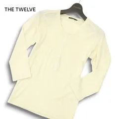 THE TWELVE ザ トゥエルブ 春夏★ 長袖 7分袖 ヘンリーネック カットソー Tシャツ Sz.46 メンズ 白 日本製のサムネイル