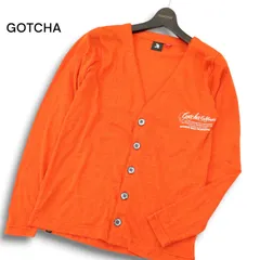 GOTCHA ガッチャ 通年 ロゴ★ Vネック カーディガン Sz.M メンズ オレンジのサムネイル