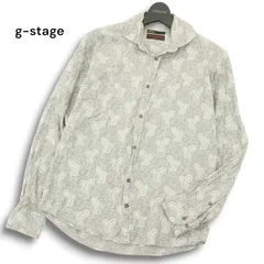イタリア製★ g-stage ジーステージ 通年 PMT FASHION Trend★ 長袖 ペイズリー × チェック シャツ Sz.44 メンズのサムネイル