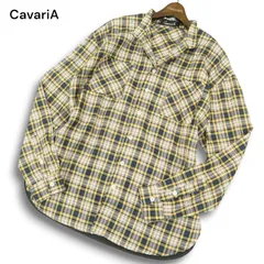 CavariA キャバリア 通年 切替★ 長袖 バンドカラー チェック シャツSz.44　メンズのサムネイル