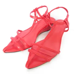 新品同様 BEAUTY&YOUTH UNITED ARROWS ビューティーアンドユース ユナイテッドアローズ ストラップ サンダル 37 1/2 24.5cm レッド レディース 古着 中古 USED