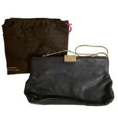 美品 kate spade ケイトスペード レザー クラッチバッグ ブラック レディース 古着 中古 USED