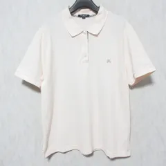 良品 BURBERRY LONDON バーバリーロンドン ロゴ刺繍 ショートスリーブ ポロシャツ カットソー F ライトピンク レディース 古着 中古 USED