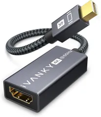 iVANKY Mini DisplayPort to HDMI 変換アダプタ【4K@60Hz/20cm】Thunderbolt to HDMI Apple Mac, MacBook Air/Pro, iMac, Surface Pro/Dock対応