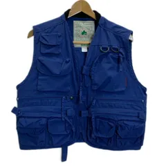 【中古】　LOGOS　ハンティングベスト　レイヤード　ハーフジップ　Vネック　マルチポケット　無地　アウトドア　古着　/1151のサムネイル
