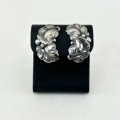 【美品】ジョージジェンセン　イヤリング　グレープリーフ　#50Aのサムネイル
