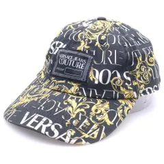 VERSACE JEANS COUTURE (ヴェルサーチジーンズクチュール) Baroque Print Baseball Cap バロックプリント キャップ ブラック 71YAZK18のサムネイル