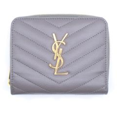 お値引き中‼️YSL 二つ折り財布 グレージュ トープ ベージュ - メルカリ