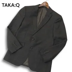 未使用★  TAKA:Q タカキュー 通年 総裏★ チェック柄 テーラード ジャケット シングル Sz.Ｙ4 メンズ 灰