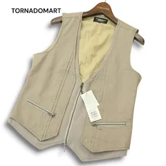 【新品 未使用】 TORNADOMART トルネードマート 通年 レーヨン★ ジップ フェイク レイヤード ジレ ベスト Sz.M メンズのサムネイル
