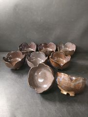 【作家物】村越琢磨 作 灰釉 割山椒 小鉢 6客セット 希少 割山椒小鉢 作家物】村越琢磨 作 灰釉 割山椒 小鉢 6客セット 希少 割山椒小鉢