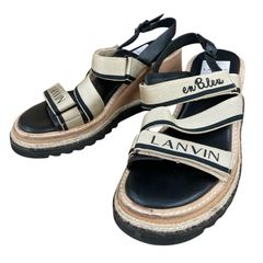 ほぼ新品〉 LANVIN en Bleu【24.5】ベルクロストラップサンダル - メルカリ