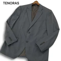 TENORAS メンズティノラス 通年 総裏 ストライプ★ 2B テーラード ジャケット Sz.LL メンズ グレー 大きいサイズのサムネイル